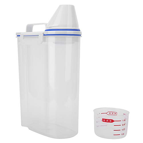 PP Große, dichte Vorratsbox aus Plastik für Reis und Mehl, 2 kg Kapazität, Reisbox Reisbehälter Mehlbox mit Skala für einfache Messung von lyrlody