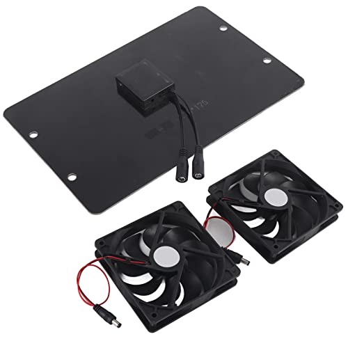 lyrlody Solarpanel-Lüfter-Kit, 10 W 12 V Solarpanel-betriebener Doppellüfter mit 1 M Kabel, Wasserdichter Solar-Abluftventilator für Gewächshäuser, Hühnerställe, Schuppen, Hundehütten von lyrlody