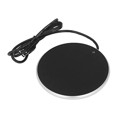 Tassenwärmer mit 55°C Konstanter Temperatur Intelligenter USB-Getränkewärmer Untersetzerheizung für Tassen und Gläser mit Flachem Boden Ø10,3 cm (Silber) von lyrlody