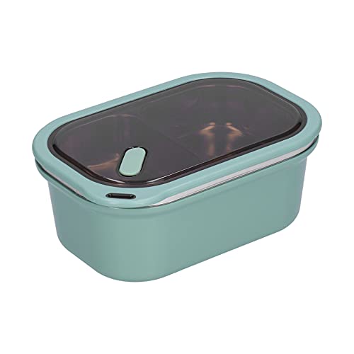 lyrlody 1,2 L Thermo-Lunchbox mit 2 Fächern und Edelstahlbesteck 2-lagige -Box Tragbare Luftdichte Lunchbox für Erwachsene und Kinder 20 X 14 X 8 cm(Grün) von lyrlody