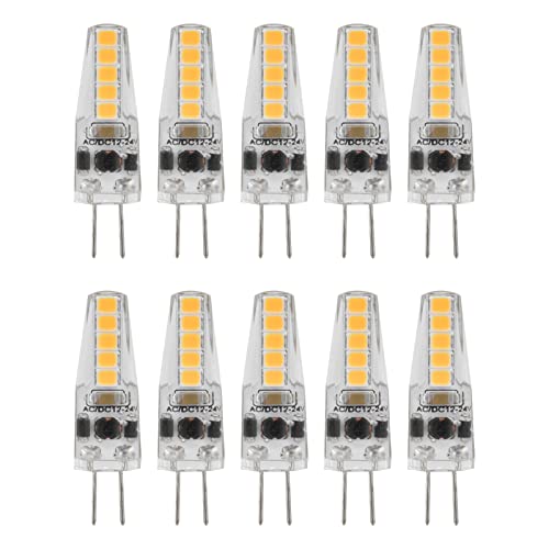 lyrlody 10 Stück G4 LED Lampen, 2700K AC 12-24V Glühbirnen Ersatz 2W dimmbar mit Bi-Pin-Sockel, für Kronleuchter Deckenleuchte Tischleuchte lyrlody 10 Stück G4 LED Lampen, 2700K AC 12-24V Glühbirnen Ersatz 2W dimmbar mit Bi-Pin-Sockel, für Kronleuchter Deckenleuchte Tischleuchte von lyrlody