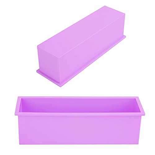 lyrlody 1200 Ml Silikon DIY -Seife Schimmelpilze Nicht -Stick Rechteck Seife Making Box Werkzeug mit Glatte Oberfläche für Familienspaß Küche Backhandwerk (PURPLE) von lyrlody