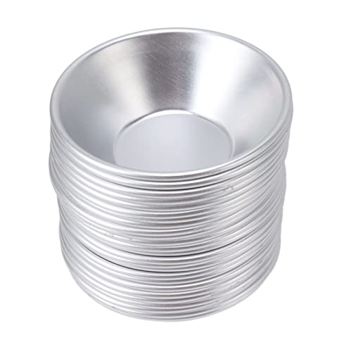 lyrlody 25Pcs Aluminium Backformen, Cupcake Form Aluminium Kuchenform für Eierkuchen, Pasteis de Nata rund Puddingform Kuchenwerkzeug von lyrlody