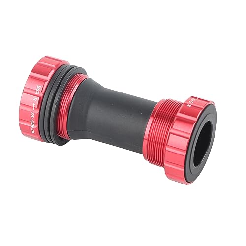 lyrlody Fahrradbodenhalterung Hohlhöhle BB Set 68-73 Mm Fadenrad Bottomhalterung mit Aluminiumlegierwelle Glatte Schmierung und Wasserdicht für Mountain Road Fixed Gear Bikes (Rot) von lyrlody
