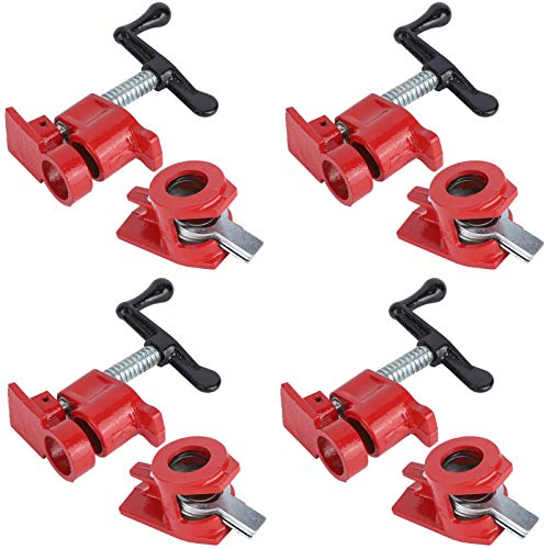 lyrlody Heavy Duty Gussrohrschellen Set für Holzbearbeitung Werktisch, Geeignet, Holzbearbeitung Schraubzwinge Holz Holzbearbeitungs Zange für 3/4-Zoll Gewindestange von lyrlody