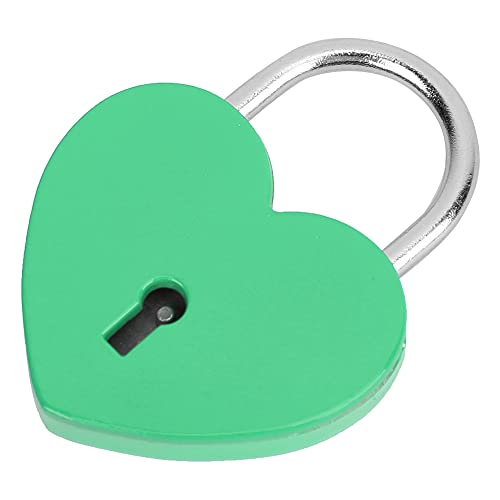lyrlody Herzschloss, 1,8 X 2,3 Zoll Praktisches Komfortables Schloss mit Schlüssel für Schmuckschachtel für Tagebuch für Kleines Gepäck (GREEN) von lyrlody