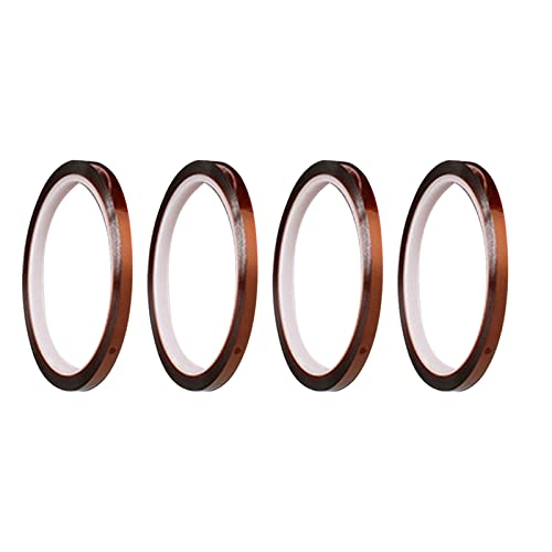 lyrlody Isolierende Thermische Klebebandwärme -beständiges Klebeband 4 Rollen 0,2 Zoll X 108 Fuß Polyimid Filmband für Sublimation -Maskierelektronik mit Starkem Klebstoff ohne Rückstände von lyrlody