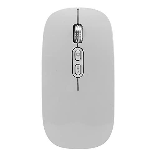 lyrlody Kabellose Maus, 2,4 GHz Kabellose Maus mit USB-Empfänger, 800/1200/1600 DPI, Leise Wiederaufladbare Kabellose USB-Maus für Laptop, PC, Mac OS X, Windows (Silber) von lyrlody