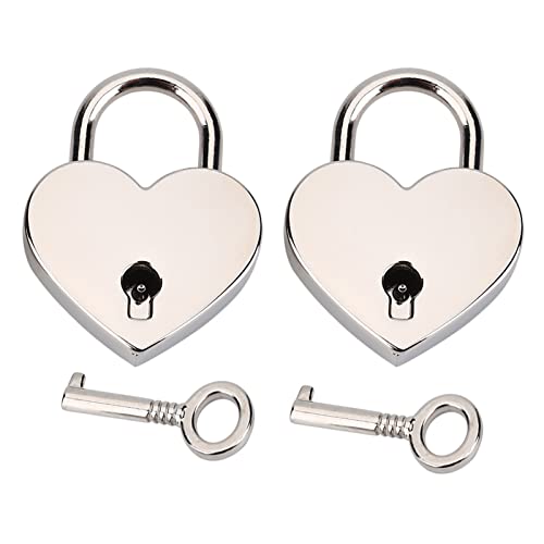 lyrlody Klassische Packung mit 2 Herzform -Vorhängeschloss, Silver Heart Lock, Diary Book Schmuckschatulle für Gepäckgeschenk lyrlody Klassische Packung mit 2 Herzform -Vorhängeschloss, Silver Heart Lock, Diary Book Schmuckschatulle für Gepäckgeschenk von lyrlody