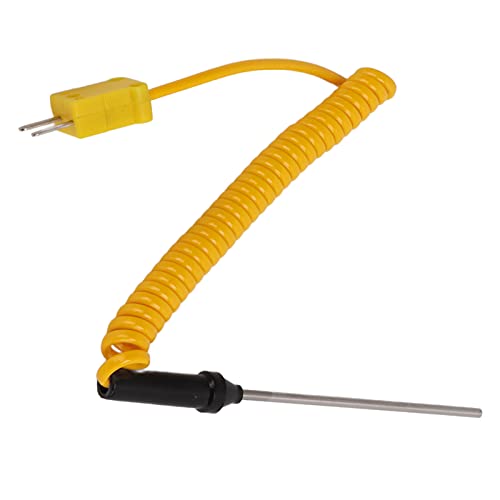 lyrlody Oberflächentemperaturfühler, K-Typ Thermoelement Temperatursensor Temperaturfühler Temperatursonde mit isoliertem Griff aus hitzebeständigem Stahl, für (Temperaturfühler-Thermoelement) von lyrlody
