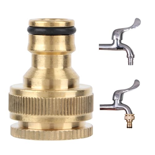 lyrlody Solid Messing Schnellanschlussschlauchanschluss für Gartenwasserrohradapter mit Maximaler Haltbarkeit, 3/4 Zoll Faden, Professionelle Fertigung für Lange Lebensdauer von lyrlody