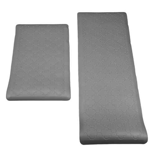 lyrlody Stehmatte für Küche, 2 stück Anti Ermüdungsmatte, PVC Wasserdicht Küchenmatte, Abwischbar Laufteppich Küchenmatte Bodenmatte 44x75CM, 44x120CM von lyrlody