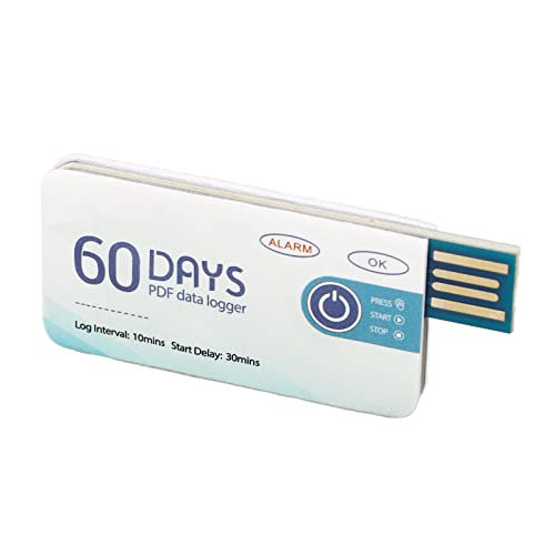 lyrlody USB -Temperaturdatenlogger, Bequemer PDF -Datenbericht, 10000 Gruppenspeicher, Hocheffizienter USB Stecker, Vielseitiger Gebrauch, für Kaltkettentransport Gefrierschrank Frisches Obst von lyrlody