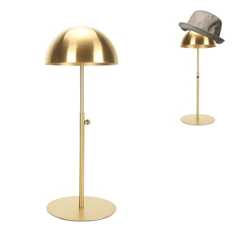 lyrlody Unterstützung für Tragbare Hüte in der Höhe mit Edelstahlbasis für Baskenmützen und Fischereihüte (GOLD) von lyrlody