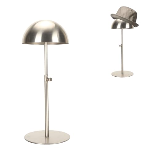 lyrlody Unterstützung für Tragbare Hüte in der Höhe mit Edelstahlbasis für Baskenmützen und Fischereihüte (SILVER) von lyrlody