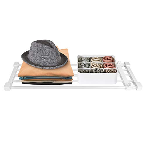 lyrlody Verstellbar Regalsystem Teleskop-Garderobensystem Teleskopregal Schranksystem Regaltrenner für Küche Bücherregal Kühlschrank zum Klassifizieren von Kleidung 73,2~128 cm von lyrlody