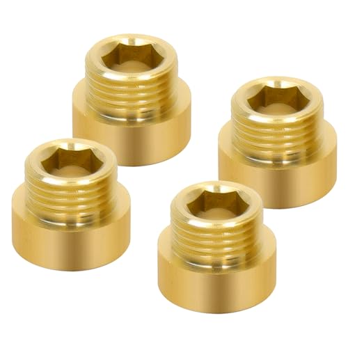 lyualma 4 Stück Messing Verlängerung Fitting G1/2 Zoll x 10 MM Anschluß Verlängerung Gewindefitting Messing Hahnverlängerung für Heizung und Trinkwasser Installation von lyualma