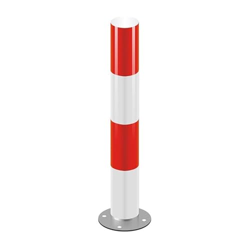 Galvanisierter Stahl Absperrpfosten, Parkplatzsperre mit Reflektierenden Streifen, Sicherheit Poller, Anti-Kollisions Parkpfosten für Garage, Straße(Red,29.5in/75cm) von lyxamjrzyp