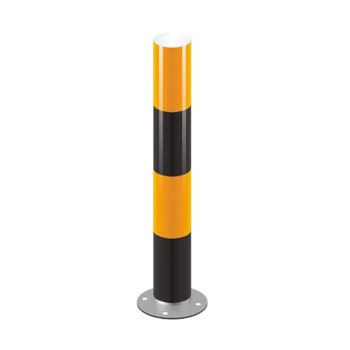Galvanisierter Stahl Absperrpfosten, Parkplatzsperre mit Reflektierenden Streifen, Sicherheit Poller, Anti-Kollisions Parkpfosten für Garage, Straße(Yellow,23.6in/60cm) von lyxamjrzyp