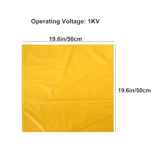Isolierdecke 1KV für Elektrische Arbeiten, EVA Harz Abdeckfolie mit 2 Isolierten Klemmen, Hochspannungs Schutzmatte für Wartung und Reparatur(19.6x19.6in/50x50cm) von lyxamjrzyp