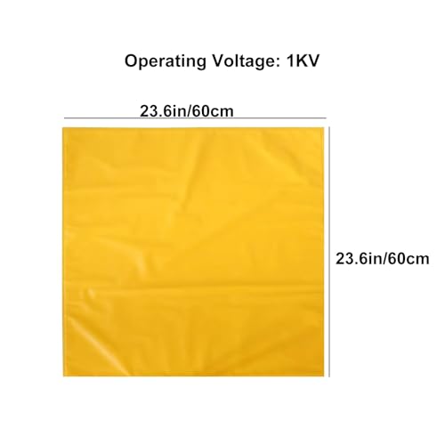 Isolierdecke 1KV für Elektrische Arbeiten, EVA Harz Abdeckfolie mit 2 Isolierten Klemmen, Hochspannungs Schutzmatte für Wartung und Reparatur(23.6x23.6in/60x60cm) von lyxamjrzyp
