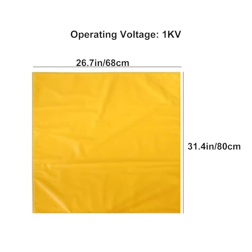 Isolierdecke 1KV für Elektrische Arbeiten, EVA Harz Abdeckfolie mit 2 Isolierten Klemmen, Hochspannungs Schutzmatte für Wartung und Reparatur(26.7x31.4in/68x80cm) von lyxamjrzyp