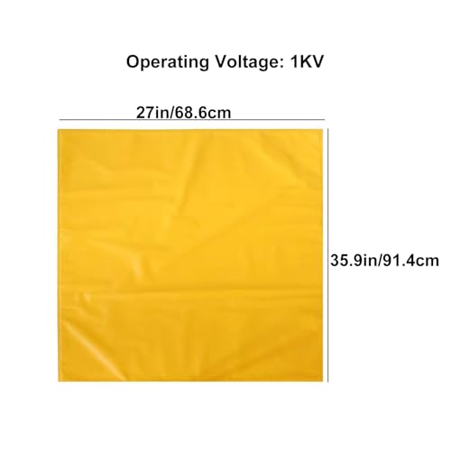 Isolierdecke 1KV für Elektrische Arbeiten, EVA Harz Abdeckfolie mit 2 Isolierten Klemmen, Hochspannungs Schutzmatte für Wartung und Reparatur(27x35.9in/68.6x91.4cm) von lyxamjrzyp