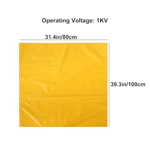 Isolierdecke 1KV für Elektrische Arbeiten, EVA Harz Abdeckfolie mit 2 Isolierten Klemmen, Hochspannungs Schutzmatte für Wartung und Reparatur(31.4x39.3in/80x100cm) von lyxamjrzyp