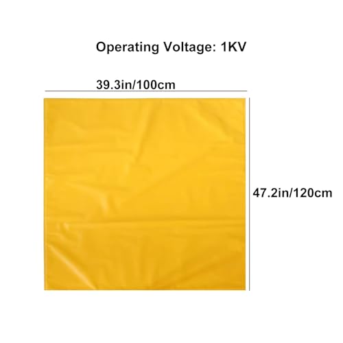 Isolierdecke 1KV für Elektrische Arbeiten, EVA Harz Abdeckfolie mit 2 Isolierten Klemmen, Hochspannungs Schutzmatte für Wartung und Reparatur(39.3x47.2in/100x120cm) von lyxamjrzyp