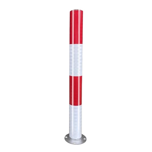 Parkplatzsperre Poller mit Reflektierenden Streifen, Feste Einfahrt Barriere, Verkehrs-Sicherheits Poller für Garage, Straßen, Schulen(Red,29.5in/75cm) von lyxamjrzyp