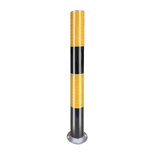 Parkplatzsperre Poller mit Reflektierenden Streifen, Feste Einfahrt Barriere, Verkehrs-Sicherheits Poller für Garage, Straßen, Schulen(Yellow,31.4in/80cm) von lyxamjrzyp