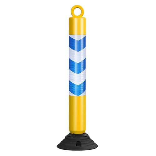 Plastik Sicherheitsbollard, Parkplatzbarriere mit Gummibasis, Reflektierende Warnpoller für Garage, Straße und Gemeinschaftsbereiche(Blue) von lyxamjrzyp
