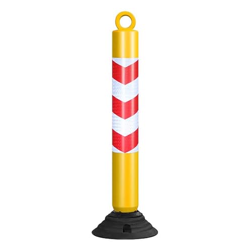 Plastik Sicherheitsbollard, Parkplatzbarriere mit Gummibasis, Reflektierende Warnpoller für Garage, Straße und Gemeinschaftsbereiche(Yellow) von lyxamjrzyp