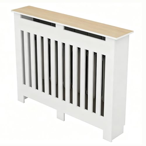 Stylische Heizkörperabdeckung, Heizkörper Schutz, Wandheizkörper Schrank, Über Heizkörper Regal für Ventil- und Rohrverkleidung, Staubschutz(90x80x25cm/35.4x31.4x9.8in) von lyxamjrzyp