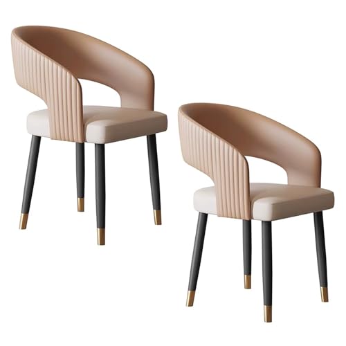 lyxamjrzyp Esszimmerstühle 2er Set, Ergonomischer Armlehnenstuhl, Bequeme Stühle für Wohnzimmer, Schlafzimmer oder Büro(Brown) von lyxamjrzyp