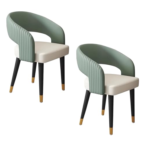 lyxamjrzyp Esszimmerstühle 2er Set, Ergonomischer Armlehnenstuhl, Bequeme Stühle für Wohnzimmer, Schlafzimmer oder Büro(Green) von lyxamjrzyp