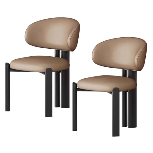 lyxamjrzyp Esszimmerstühle 2er Set, Moderne Polsterstühle aus Massivholz mit Ergonomischer Rückenlehne, Küchenstuhl, Esszimmerstuhl, Wohnzimmerstuhl(Brown+Black) von lyxamjrzyp
