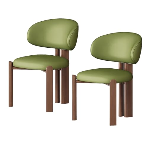 lyxamjrzyp Esszimmerstühle 2er Set, Moderne Polsterstühle aus Massivholz mit Ergonomischer Rückenlehne, Küchenstuhl, Esszimmerstuhl, Wohnzimmerstuhl(Green+Walnut) von lyxamjrzyp