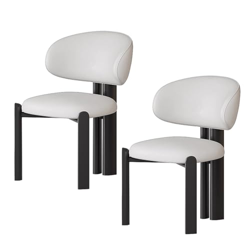 lyxamjrzyp Esszimmerstühle 2er Set, Moderne Polsterstühle aus Massivholz mit Ergonomischer Rückenlehne, Küchenstuhl, Esszimmerstuhl, Wohnzimmerstuhl(White+Black) von lyxamjrzyp