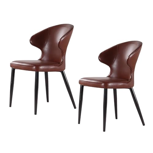 lyxamjrzyp Esszimmerstühle Set 2 Stück, Kunstleder Stühle mit Gepolsterter Sitzfläche, Moderne Esszimmerstühle für Esszimmer, Wohnzimmer(Orange) von lyxamjrzyp