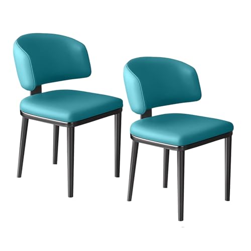 lyxamjrzyp Esszimmerstühle Set 2 Stück, Moderne Gepolsterte Esszimmerstühle, Kunstleder Stühle für Küche, Esszimmer, Wohnzimmer, Zuhause(Blue) von lyxamjrzyp