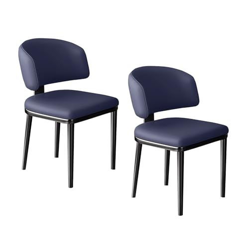 lyxamjrzyp Esszimmerstühle Set 2 Stück, Moderne Gepolsterte Esszimmerstühle, Kunstleder Stühle für Küche, Esszimmer, Wohnzimmer, Zuhause(Dark Blue) von lyxamjrzyp