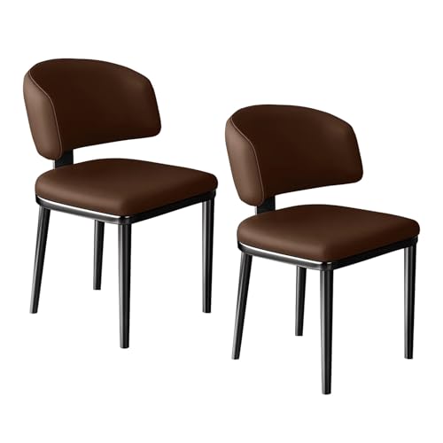 lyxamjrzyp Esszimmerstühle Set 2 Stück, Moderne Gepolsterte Esszimmerstühle, Kunstleder Stühle für Küche, Esszimmer, Wohnzimmer, Zuhause(Dark Brown) von lyxamjrzyp