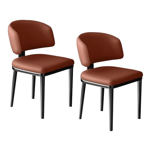 lyxamjrzyp Esszimmerstühle Set 2 Stück, Moderne Gepolsterte Esszimmerstühle, Kunstleder Stühle für Küche, Esszimmer, Wohnzimmer, Zuhause(Dark Orange) von lyxamjrzyp