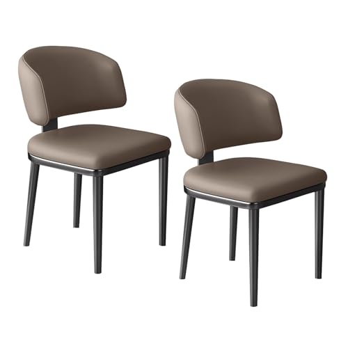 lyxamjrzyp Esszimmerstühle Set 2 Stück, Moderne Gepolsterte Esszimmerstühle, Kunstleder Stühle für Küche, Esszimmer, Wohnzimmer, Zuhause(Khaki) von lyxamjrzyp