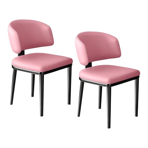 lyxamjrzyp Esszimmerstühle Set 2 Stück, Moderne Gepolsterte Esszimmerstühle, Kunstleder Stühle für Küche, Esszimmer, Wohnzimmer, Zuhause(Pink) von lyxamjrzyp