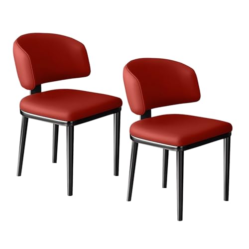lyxamjrzyp Esszimmerstühle Set 2 Stück, Moderne Gepolsterte Esszimmerstühle, Kunstleder Stühle für Küche, Esszimmer, Wohnzimmer, Zuhause(Red) von lyxamjrzyp