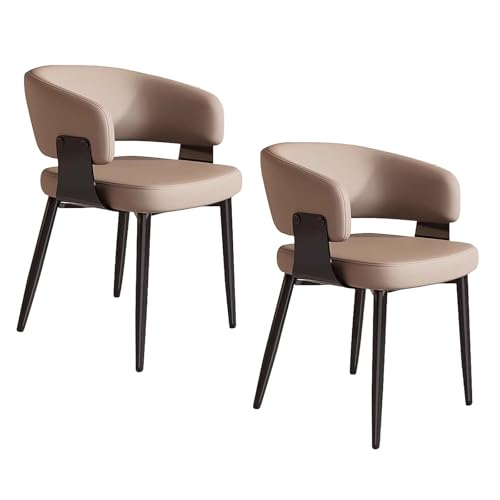 lyxamjrzyp Esszimmerstühle Set Mit 2, Moderne PU Leder Esszimmerstühle Mit Gepolsterter Sitzfläche, Küchenstühle Für Wohnzimmer Schlafzimmer Oder Hotel(Brown) von lyxamjrzyp