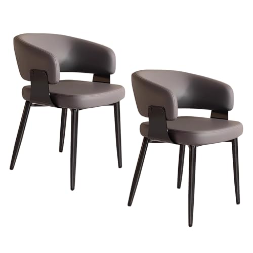 lyxamjrzyp Esszimmerstühle Set Mit 2, Moderne PU Leder Esszimmerstühle Mit Gepolsterter Sitzfläche, Küchenstühle Für Wohnzimmer Schlafzimmer Oder Hotel(Gray) von lyxamjrzyp