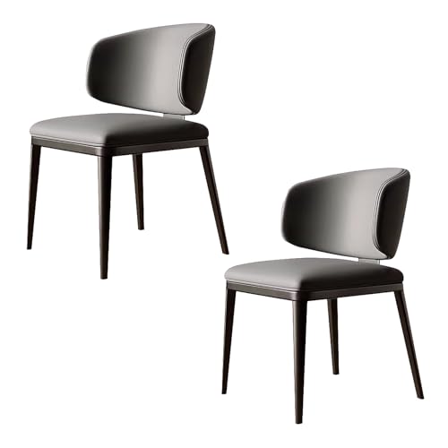 lyxamjrzyp Moderne Esszimmerstühle 2er Set, Katzenkrallen Leder Essstuhl, Bequeme Gepolsterte Sitzfläche, Ergonomisch für Küche, Wohnzimmer oder Schlafzimmer(Gray) von lyxamjrzyp